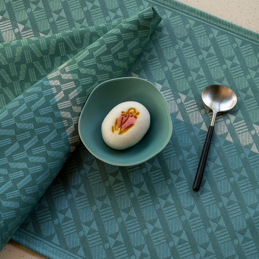 Napkin Veine Graphique Green 58x58 100% cotton, , hi-res image number 0