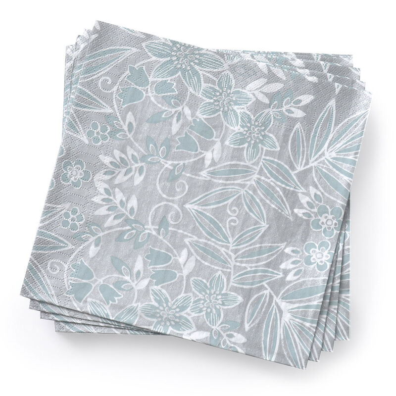 Paper napkin Poésie d'hiver Blue 40x40 100% Paper, , hi-res image number 0