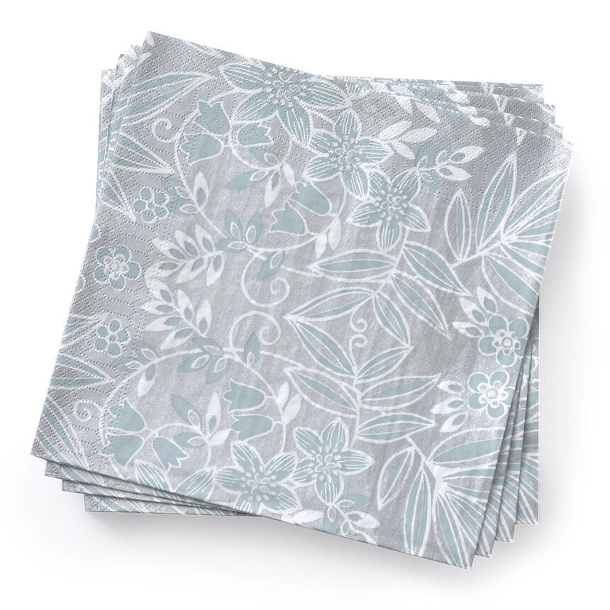 Paper napkin Po&eacute;sie d'hiver Blue 40x40 100% Paper, , hi-res image number 0