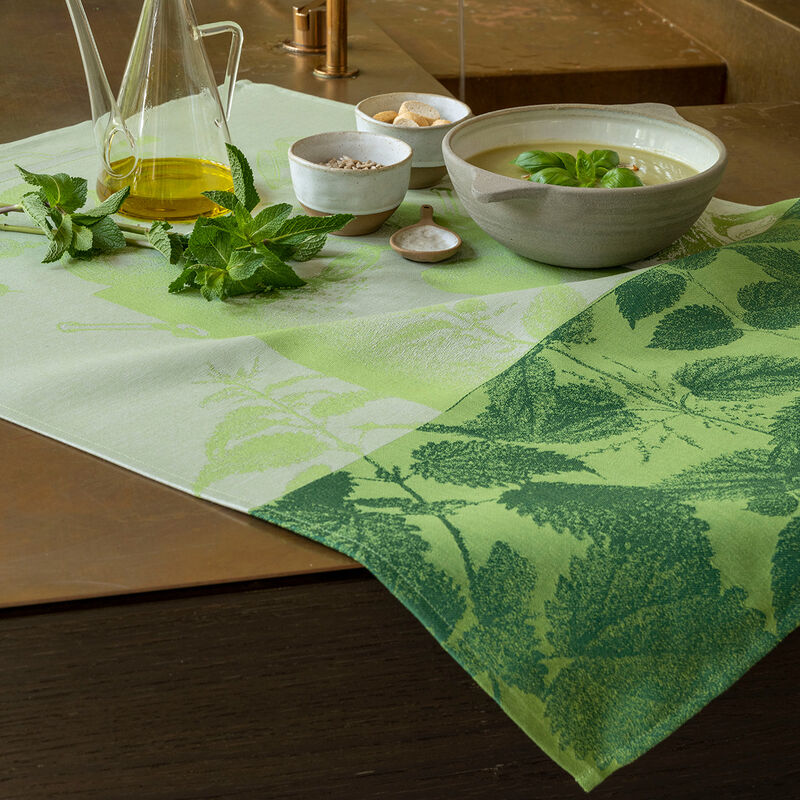 Tea towel Velout&eacute;s d'orties Green 60x80 90% Cotton, 10% Lyocell, , hi-res image number 0