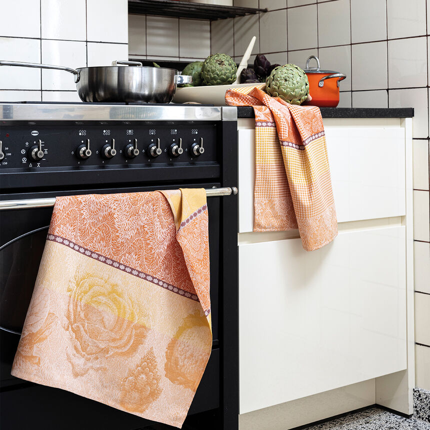Tea towel Jardin des choux Orange 60x80 100% cotton, , hi-res image number 1
