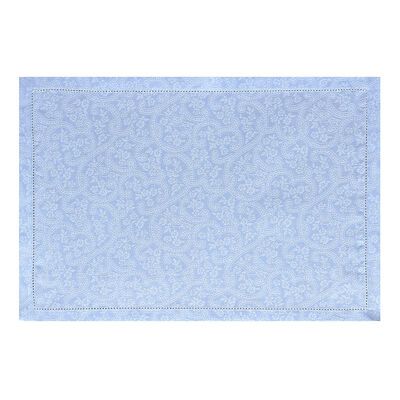 Placemat Portofino Fiori Blue 50x36 100% linen
