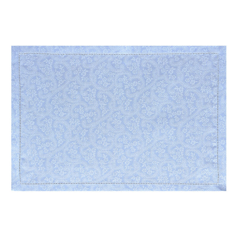 Placemat Portofino Fiori Blue 50x36 100% linen, , hi-res image number 0