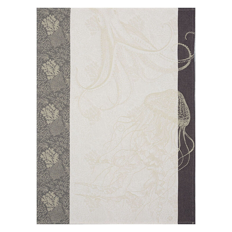 Tea towel Fonds marins meduse Pearl 60x80 100% cotton, , hi-res image number 0