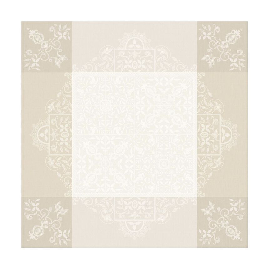 Tablecloth Venezia Ivoire Ivory 175x175 100% cotton, , hi-res image number 1