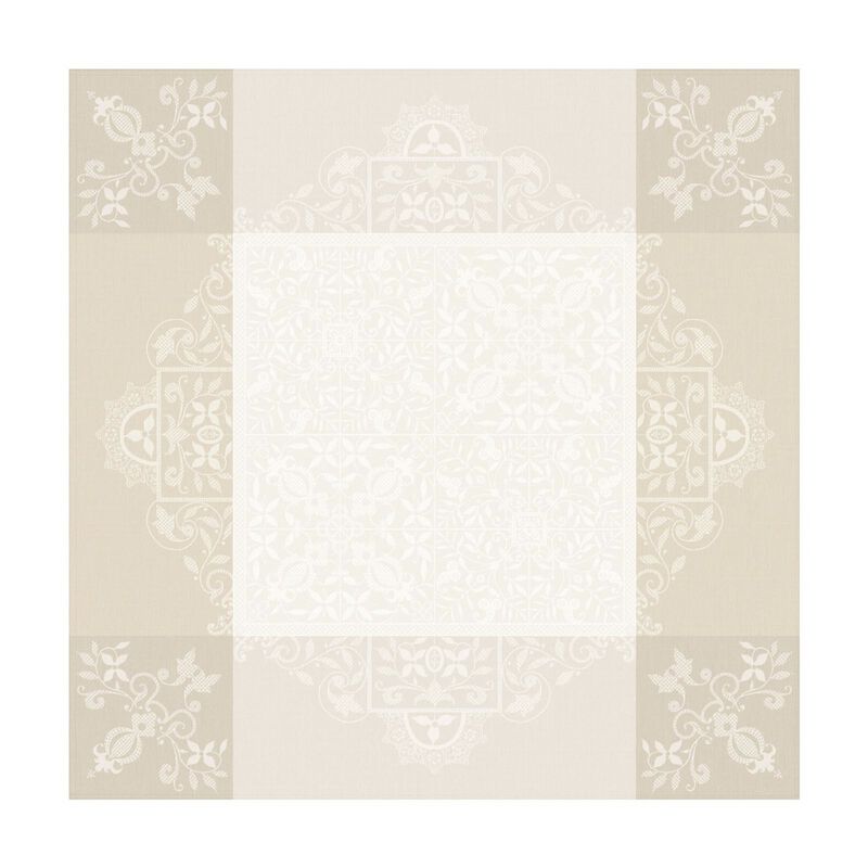 Tablecloth Venezia Ivoire Ivory 175x175 100% cotton, , hi-res image number 1