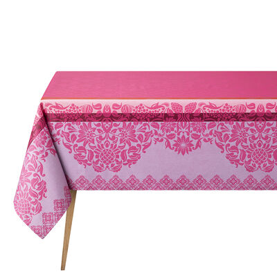 Coated tablecloth Mumbai Enduit Pink 150x260 100% cotton