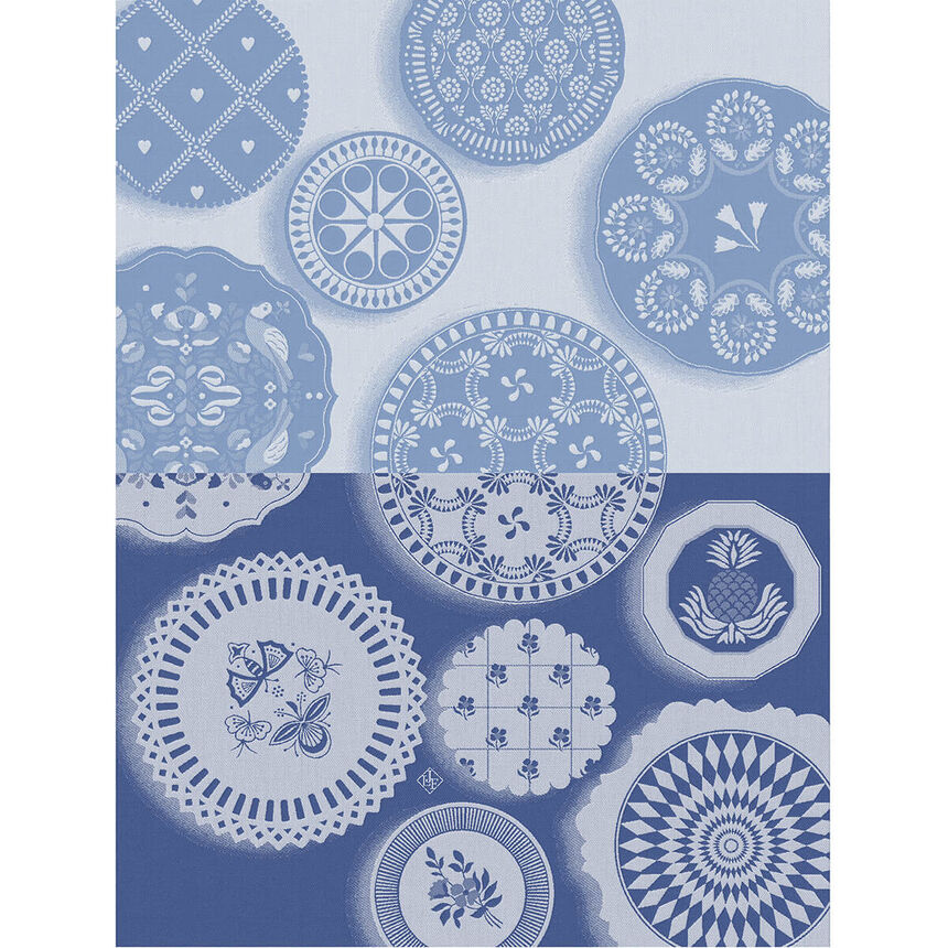 Tea towel Fa&iuml;ence Blue 60x80 100% cotton, , hi-res image number 0
