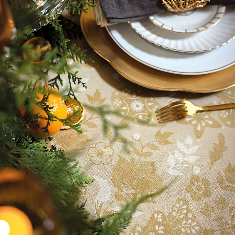 Tablecloth Féerie Yellow 120x120 100% cotton, , hi-res image number 5