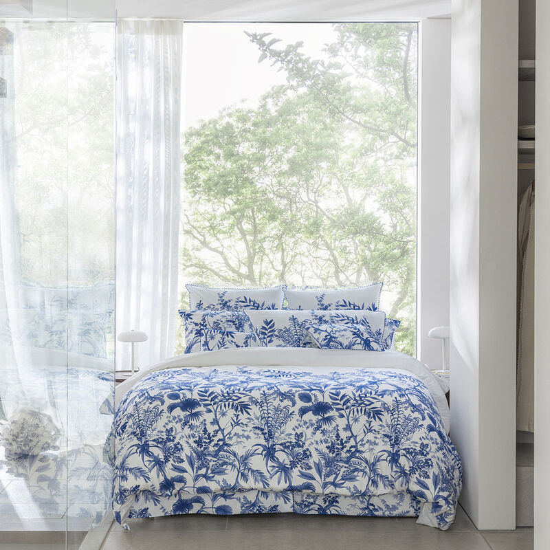 Duvet cover Jardin d'eden  Blue 135X200 100% cotton, , hi-res