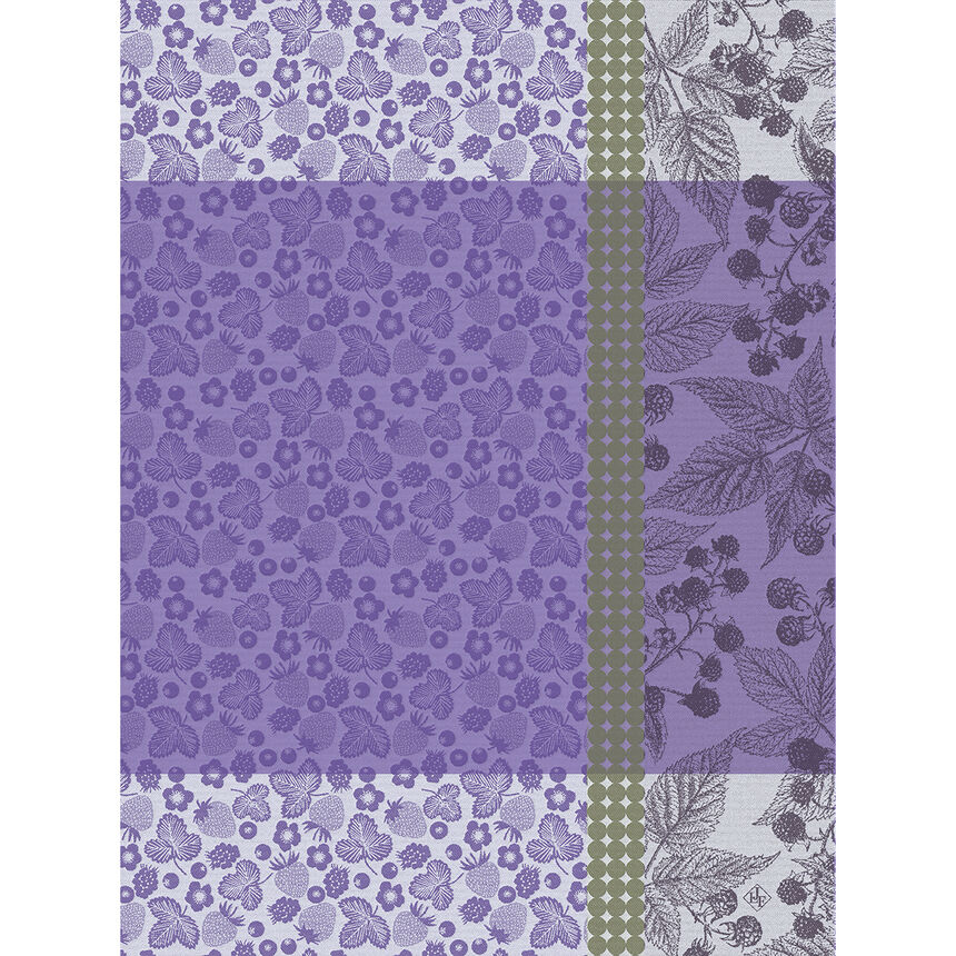 Tea towel Cueillette d'&eacute;t&eacute; Purple 60x80 100% cotton, , hi-res image number 0