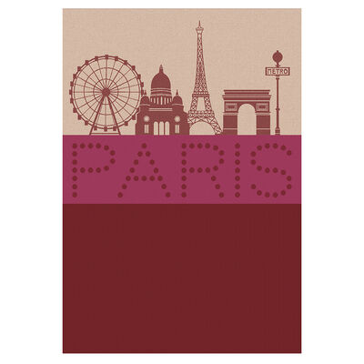 Tea towel Paris Lumi&egrave;re Red 70x50 100% cotton