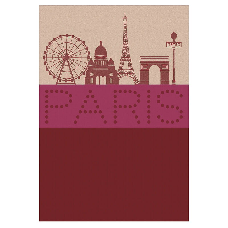 Tea towel Paris Lumière Red 70x50 100% cotton, , hi-res image number 0