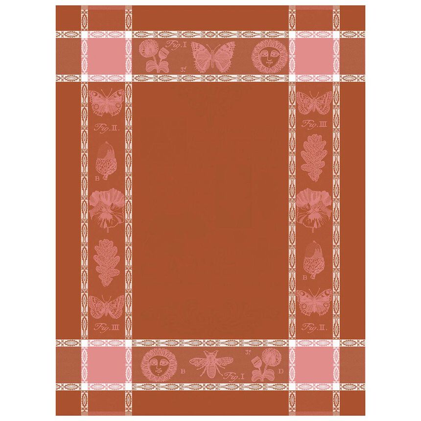 Tea towel Botanique Pink 60x80 100% cotton, , hi-res image number 0