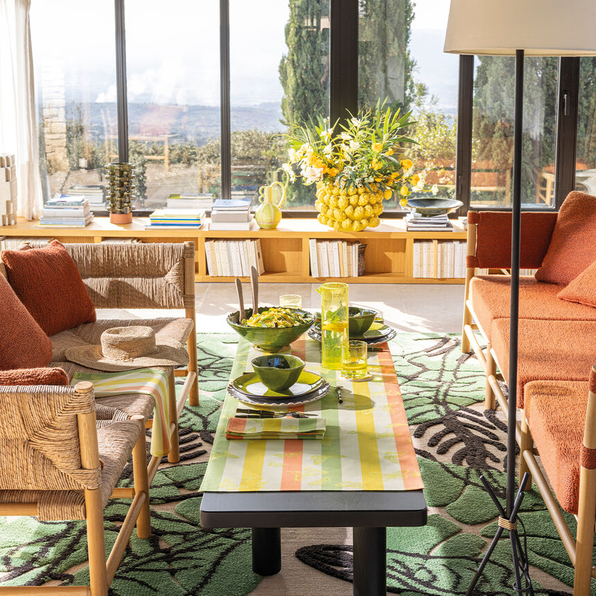 Runner Bal des papillons Yellow 50x150 100% cotton, , hi-res image number 0