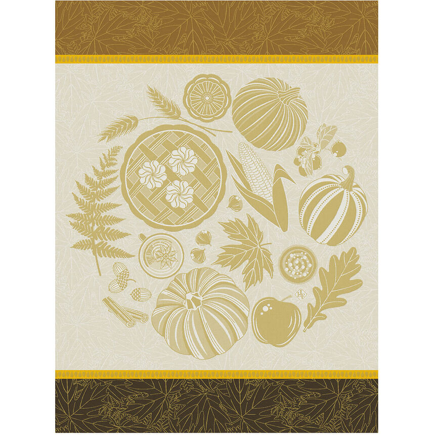 Tea towel Thanksgiving Yellow 60x80 100% cotton, , hi-res image number 0