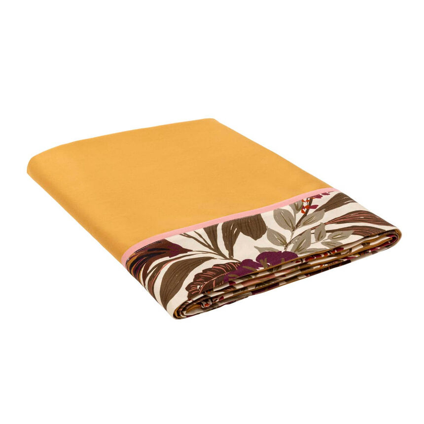 Flat sheets Panache de fleurs  Yellow 190X290 100% cotton, , hi-res image number 0