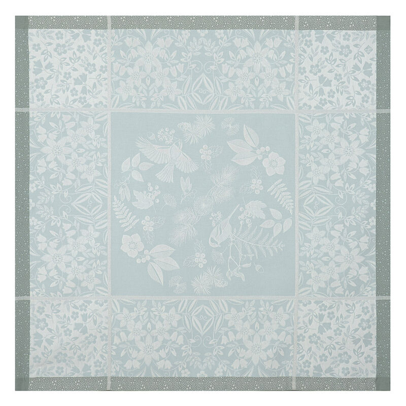 Tablecloth Poésie d'hiver Blue 175x175 99% cotton / 1% other fibers, , hi-res image number 2