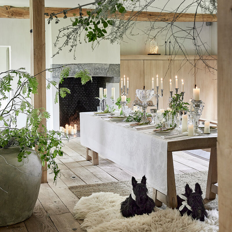 Tablecloth Lumières d'étoiles Diamant  White 166x175 85% Cotton, 11% Viscose, 4% Polyester, , hi-res image number 3