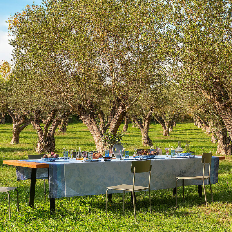 Tablecloth Instant Bucolique Blue 175x175 100% linen, , hi-res image number 2