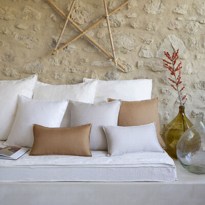 Cushion cover Portofino Fiori Brown 50x50 100% linen