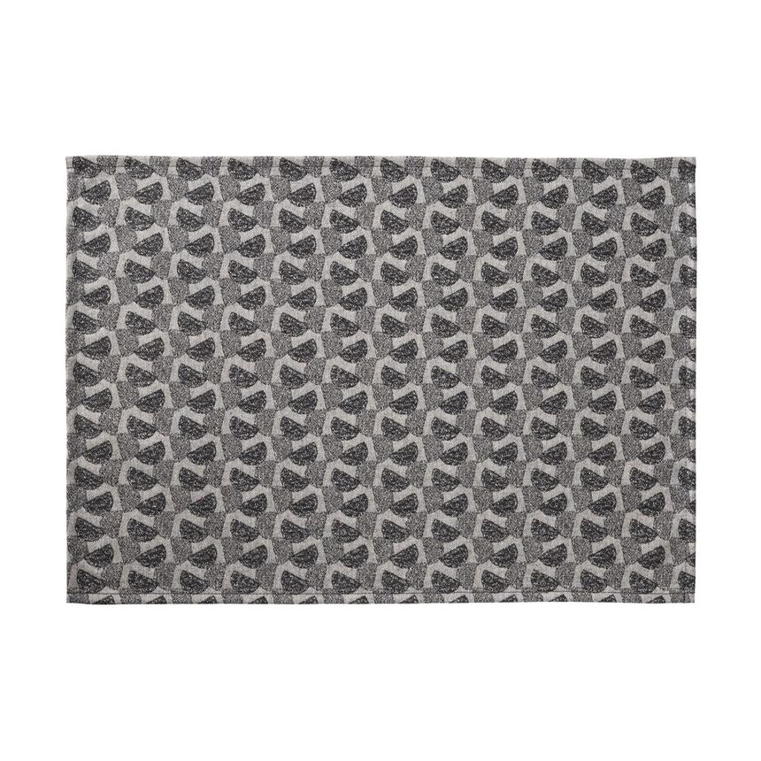Coated placemat Empreintes Pois Black 50x36 100% cotton, , hi-res image number 0