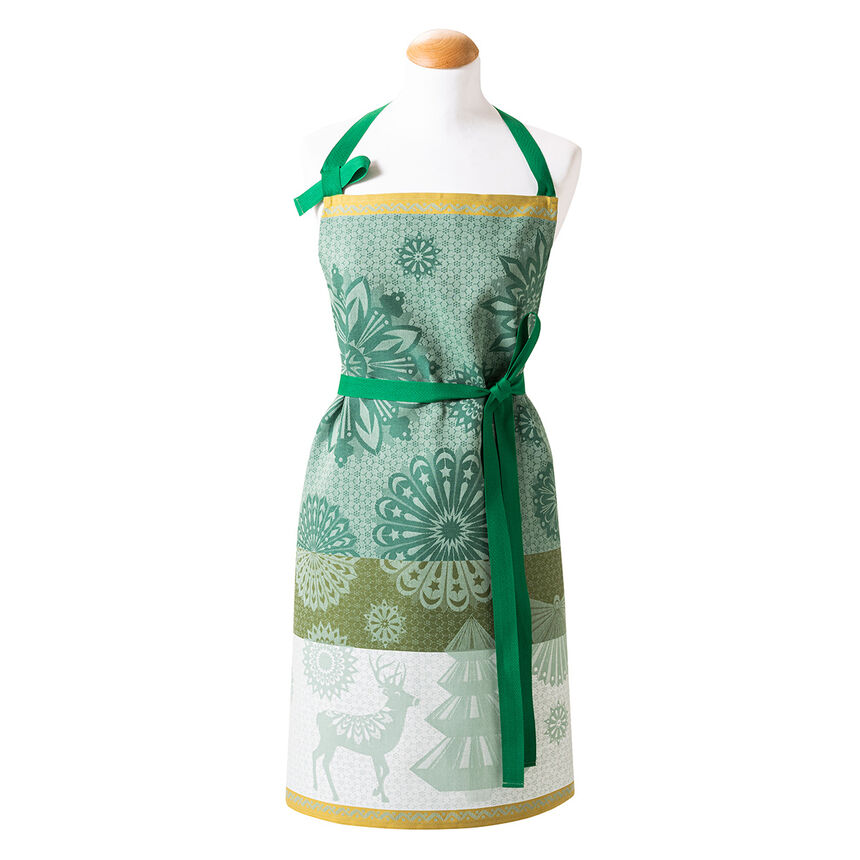 Apron Lumi&egrave;res d'&eacute;toiles  Green 80x96 100% cotton, , hi-res image number 1
