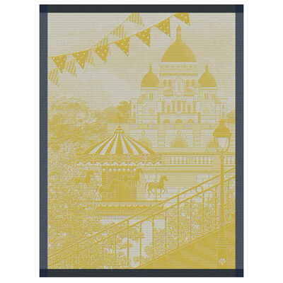 Tea towel Promenade parisienne Yellow 60x80 100% cotton