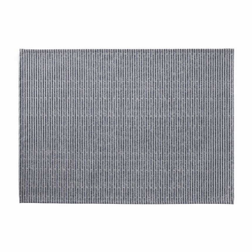 Coated placemat Empreintes Rayures Blue 50x36 100% cotton, , hi-res image number 1