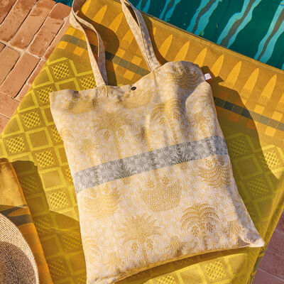 Beach bag Palmeraie Yellow 38x48 100% cotton,  Beach bag Palmeraie Yellow 38x48 100% cotton