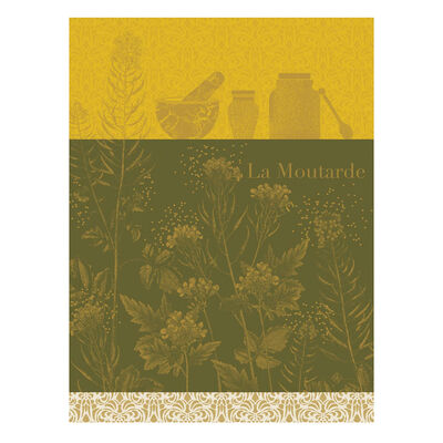 Tea towel Moutarde en fleurs Cotton,  Tea towel Moutarde en fleurs Cotton