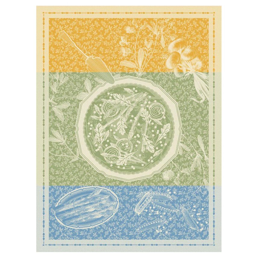Tea towel Tarte Printani&egrave;re Green 60x80 100% cotton, , hi-res image number 0