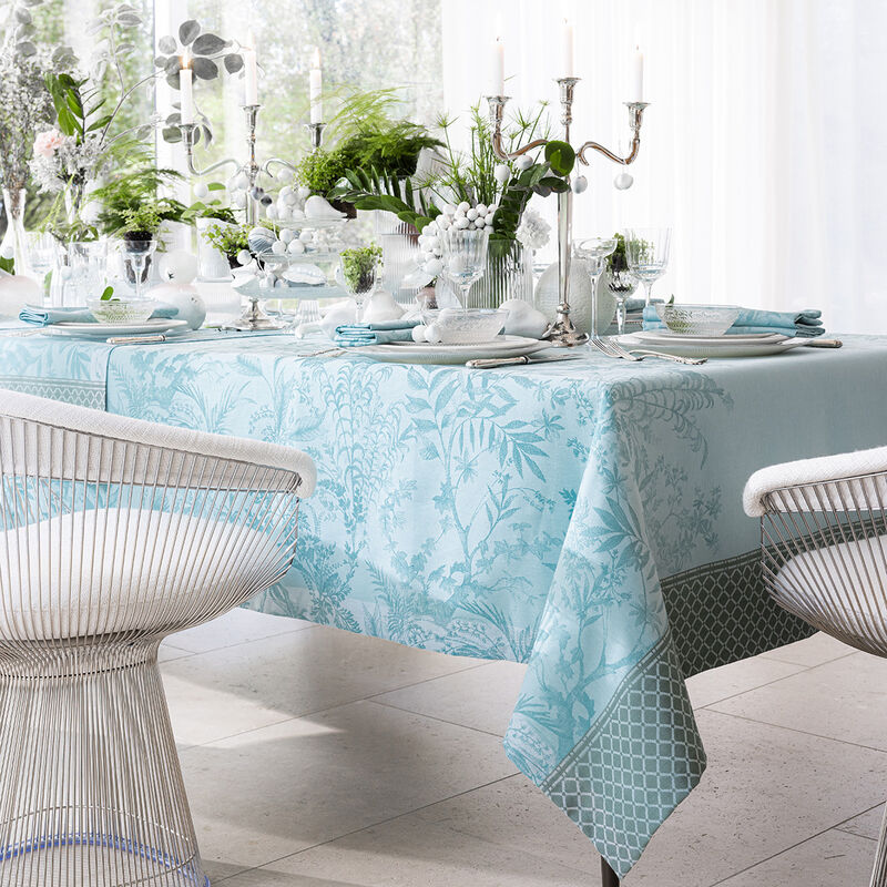 Tablecloth Jardin d'Eden Blue 175x175 100% cotton, , hi-res image number 2