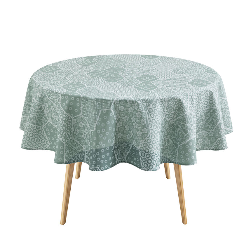 Coated tablecloth Wagara coated Green 150x150 100% cotton, , hi-res image number 2