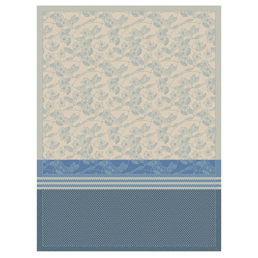 Tea towel Essentiel Gravure Blue 60x80 100% cotton, , hi-res image number 0