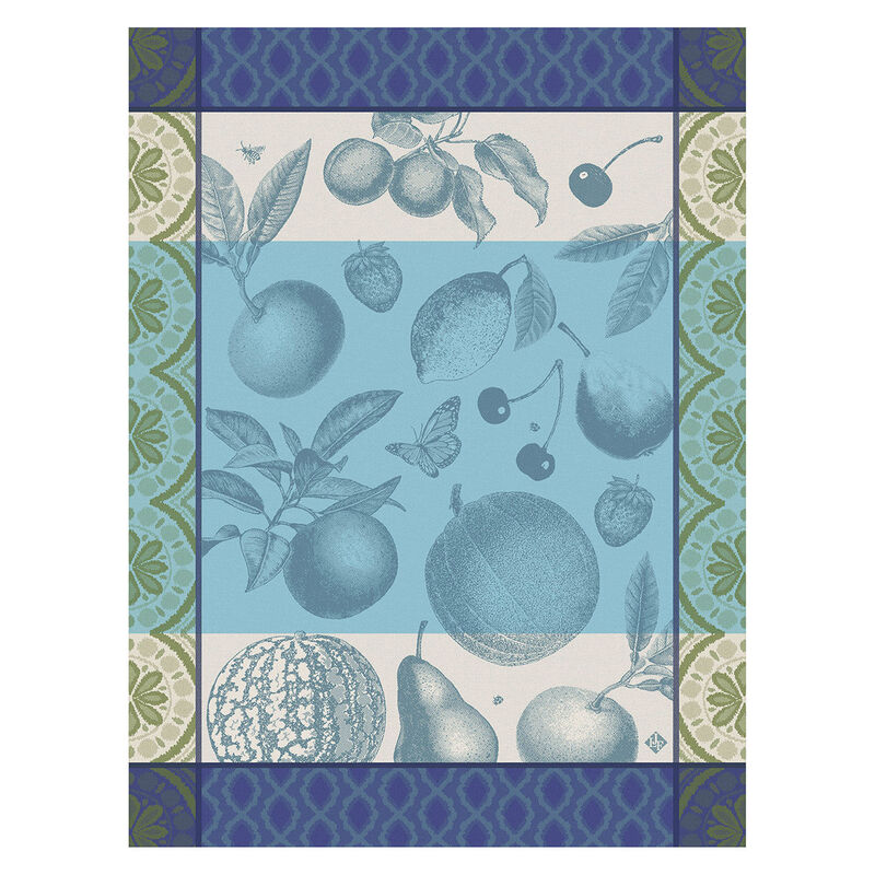 Tea towel Arrière-Pays Blue 60x80 100% cotton, , hi-res