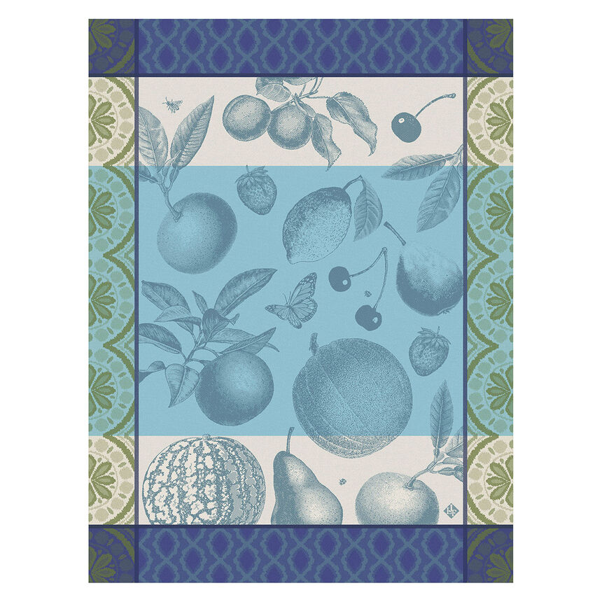 Tea towel Arri&egrave;re-Pays Blue 60x80 100% cotton, , hi-res image number 0