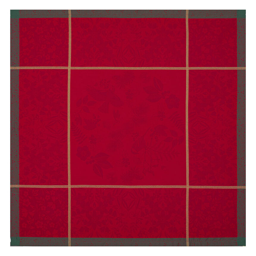 Tablecloth Po&eacute;sie d'hiver Red 175x175 99% cotton / 1% other fibers, , hi-res image number 3
