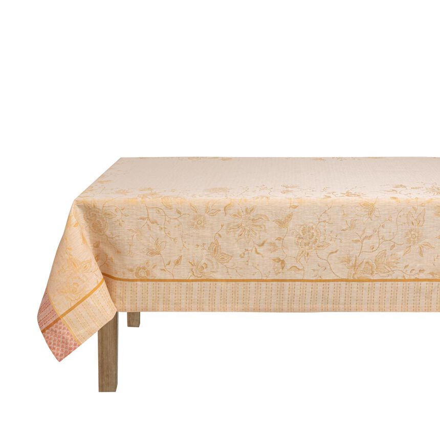 Tablecloth &Eacute;t&eacute; Indien Orange 120x120 100% linen, , hi-res image number 1