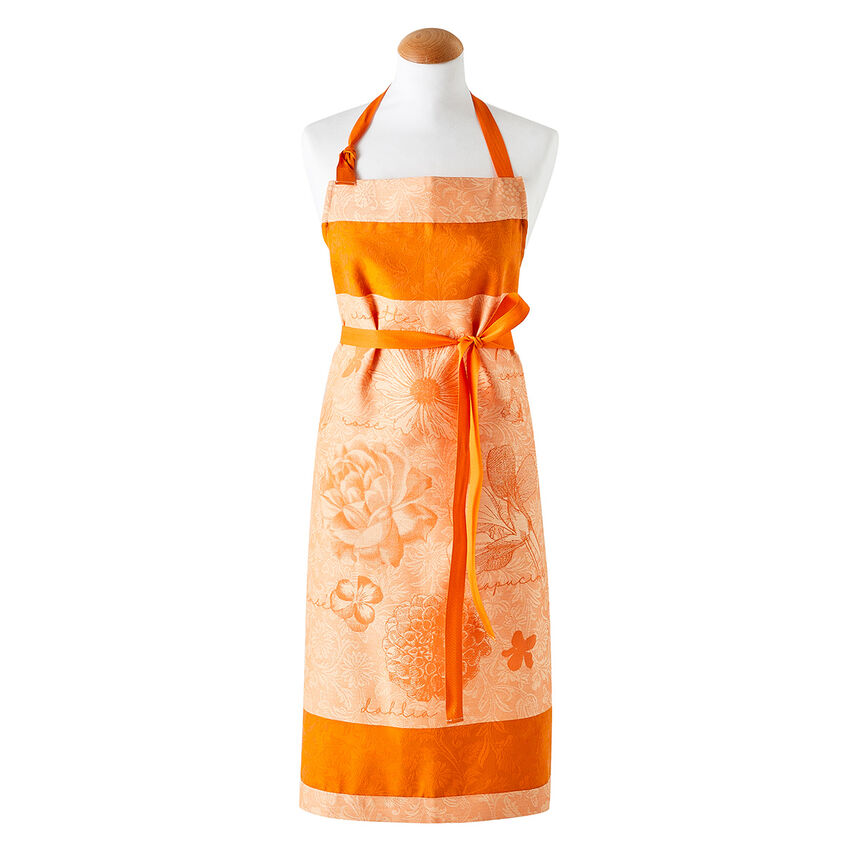 Apron Fleurs &agrave; croquer Orange 90x96 100% cotton, , hi-res image number 1