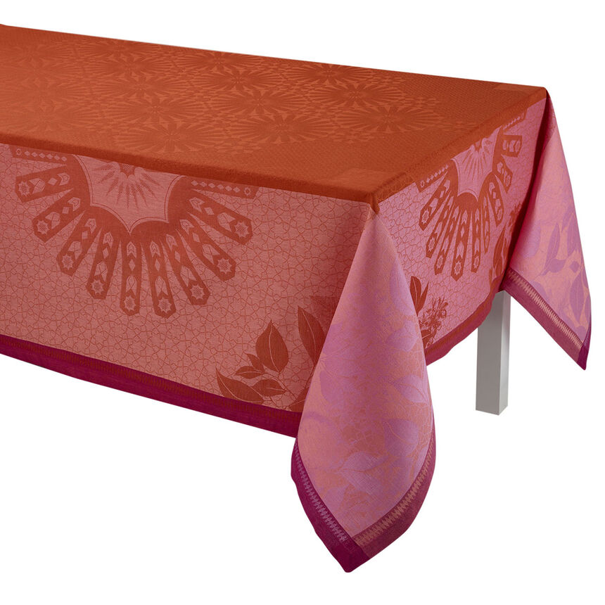 Tablecloth Jardin d'orient Red 220x220 100% linen, , hi-res image number 1