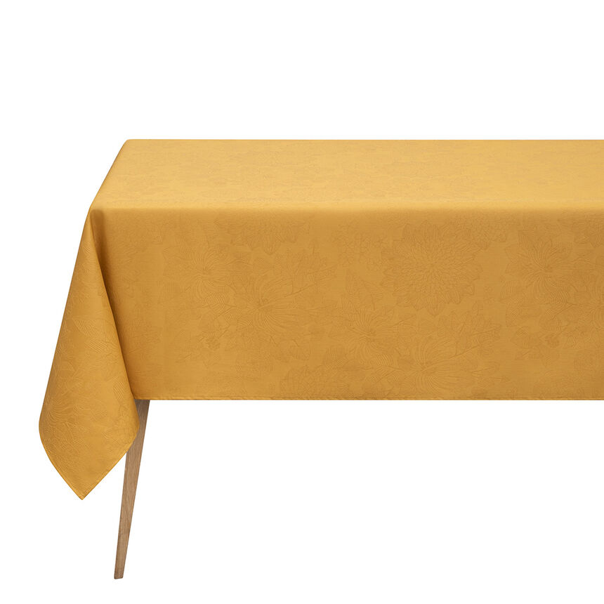 Coated tablecloth Marie-Galante Yellow 175x250 100% cotton, , hi-res image number 0