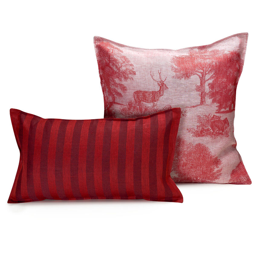 Cushion cover Souveraine  Red 50x50 100% linen, , hi-res image number 1