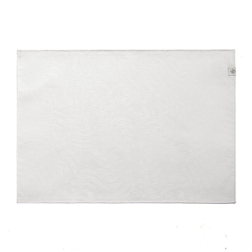 Coated placemat Vegetal mood avec surjet bourdon White 46x32 100% cotton, , hi-res image number 0