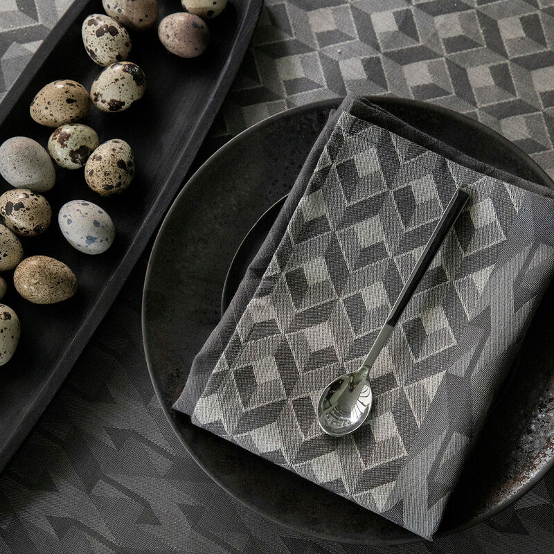 Napkin Caract&egrave;re Grey 58x58 100% cotton, , hi-res image number 1