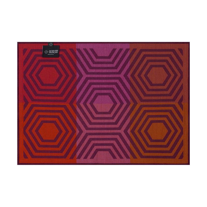 Placemat Kaléidoscope Vibration purple 50x36 100% cotton, , hi-res image number 0