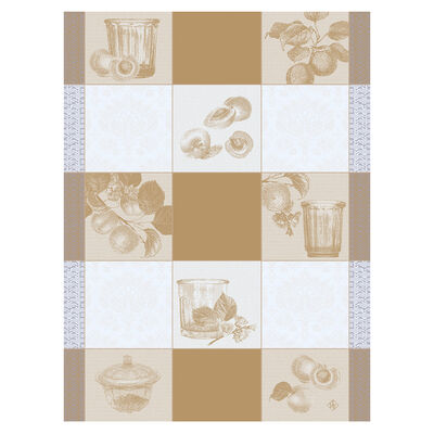 Tea towel Confitures Carreaux Beige 60x80 100% cotton