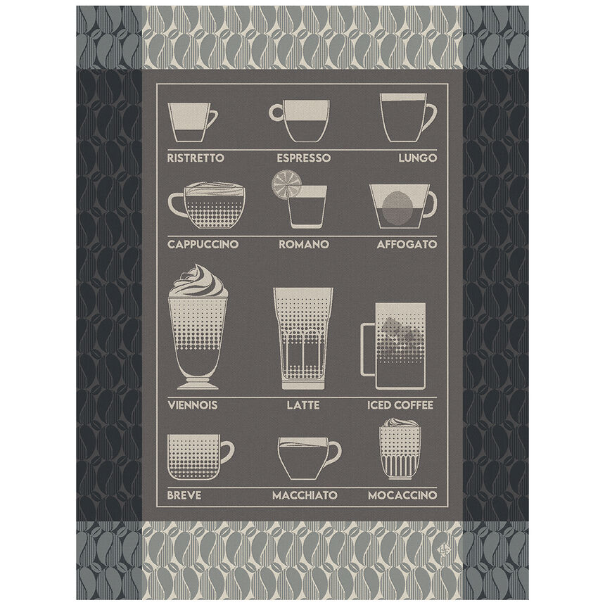 Tea towel Barista Black 60x80 100% cotton, , hi-res image number 0
