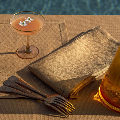 Placemat Portofino Géo Brown 50x36 100% linen