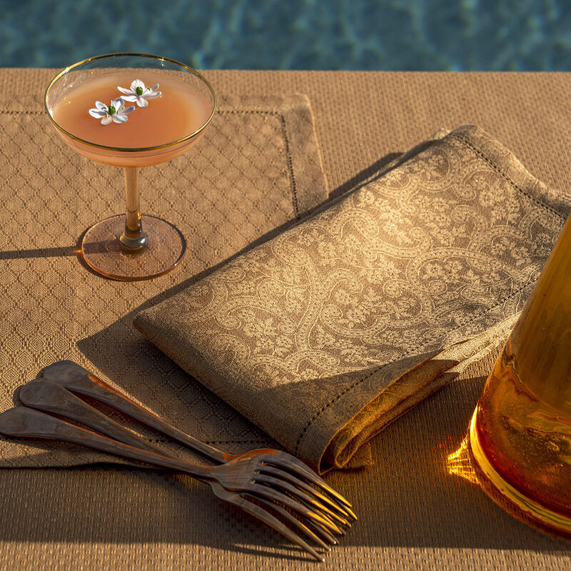 Placemat Portofino Géo Brown 50x36 100% linen, , hi-res image number 0